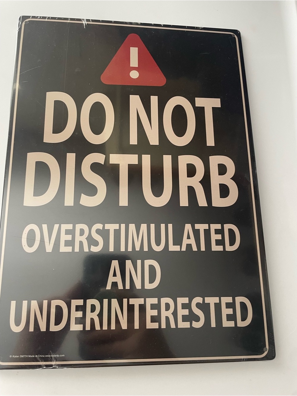 NWT Funny Metal Do Not Disturb Wall Sign. Over stimulated